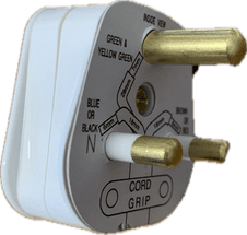 Click PA 166 5 amp Round Pin 3 Pin Plug Top White