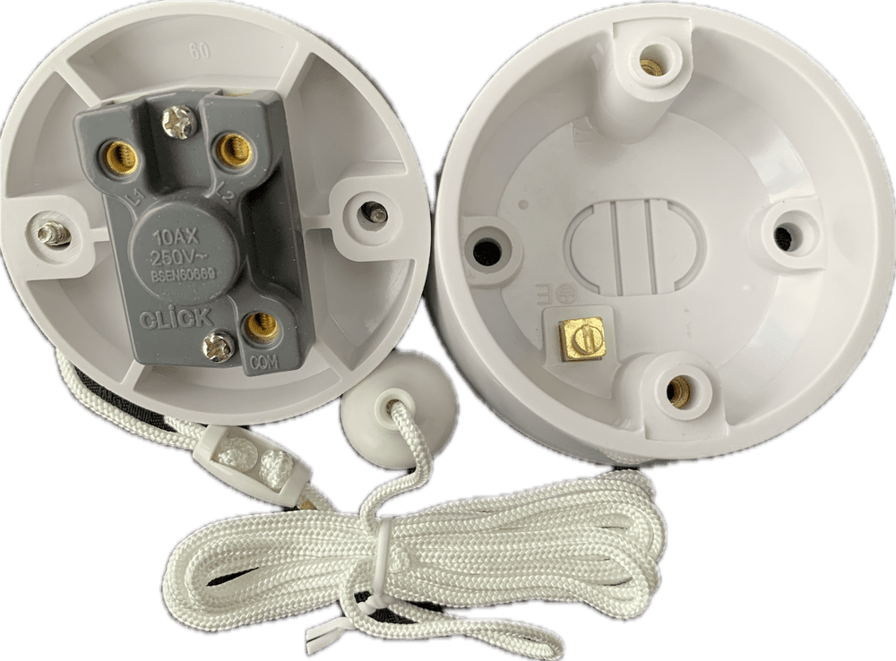 Click PRC009 10 Amp 2 Way Ceiling Switch Pull cord Switch White