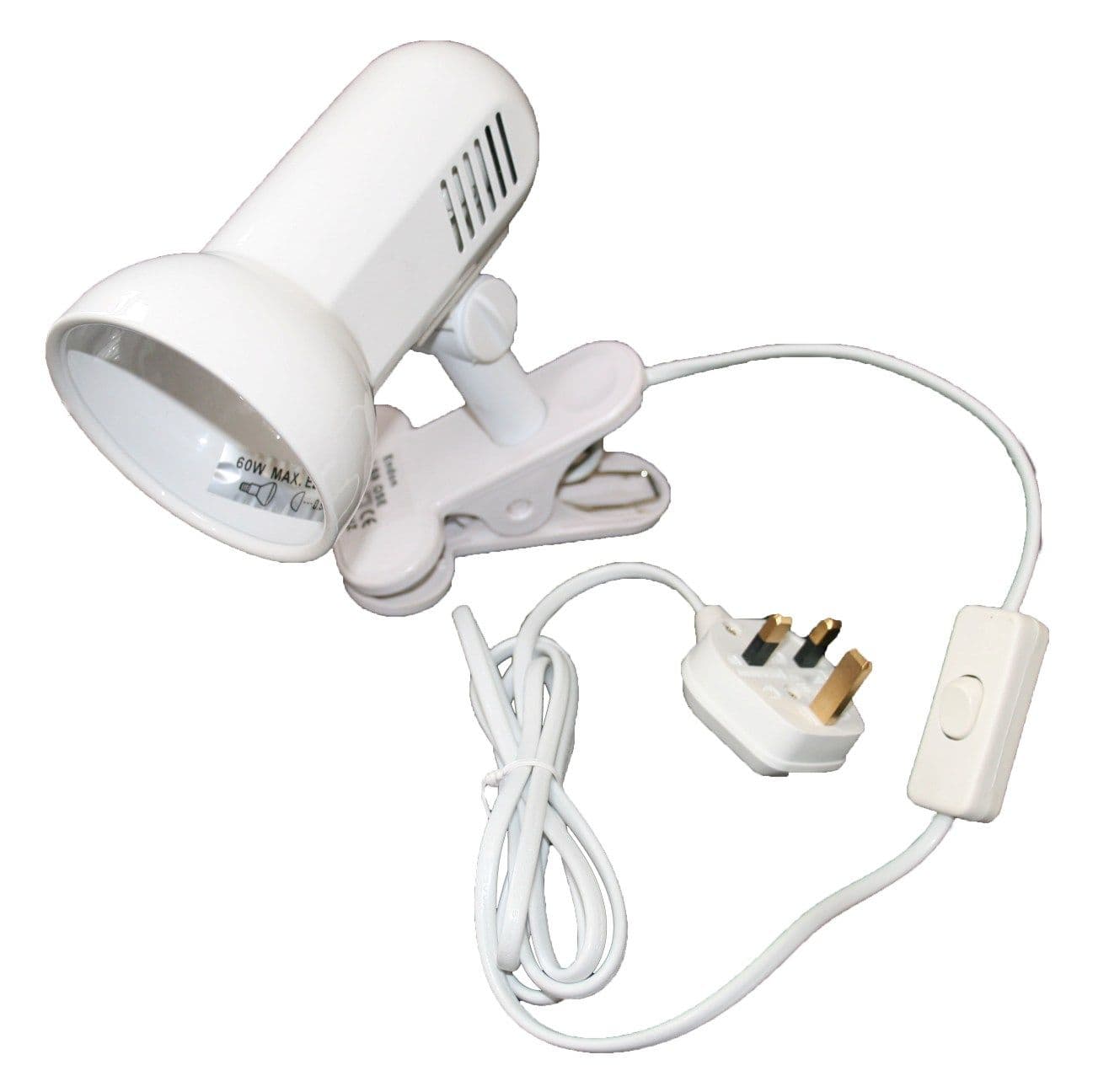 Clip on Spot Light Fitting R63 60w White