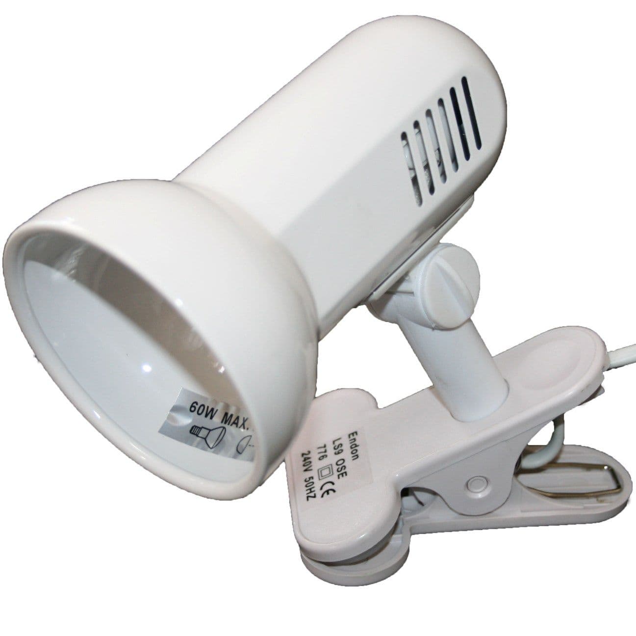 Clip on Spot Light Fitting R63 60w White