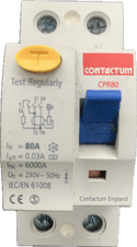 Contactum CPR80 80A 30ma IEC/EN 61008 Type AC RCD for Contactum Consumer Units (1)
