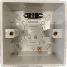 Contactum X1147E Contactum X1147E 47mm 1 Gang Deep Single Surface Moulded Back Box White
