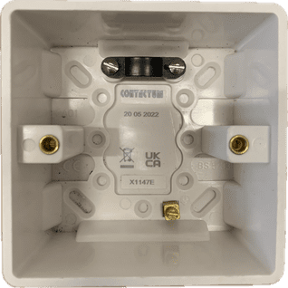 Contactum X1147E Contactum X1147E 47mm 1 Gang Deep Single Surface Moulded Back Box White