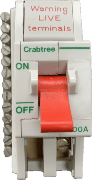 Crabtree 100A Main Switch for Starbreaker Original  Mark1  Consumer Unit  (Not Push Fit Busbar)