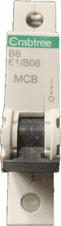 Crabtree Starbreaker MCB 6A Type B 61/B06 BSEN 60898 6kA Push Fit Busbar System Circuit Breaker