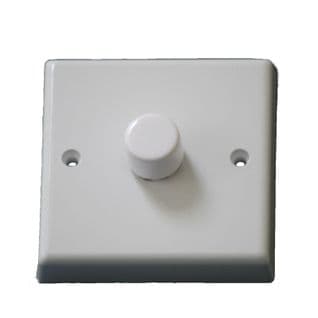 Dimmer Switch 1 Gang 2 Way Rotary Control 400w 400VA Push ON/OFF White