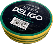 Electrical Insulation Tape Green &  Yellow PVC  33m Flame Retardant Roll 19mm x 33 Metre