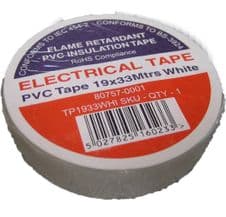 Electrical Insulation Tape White Tape PVC Insulating 33m Flame Retardant Roll 19mm x 33 Metre