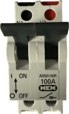 MEM Delta ADSN100R 100A DP Main Switch Disconnector Isolator AC22B For MEM Consumer Units