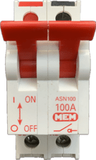 MEM Delta ASN100 100A DP Main Switch Disconnector Isolator AC22B For MEM Shield Consumer Units