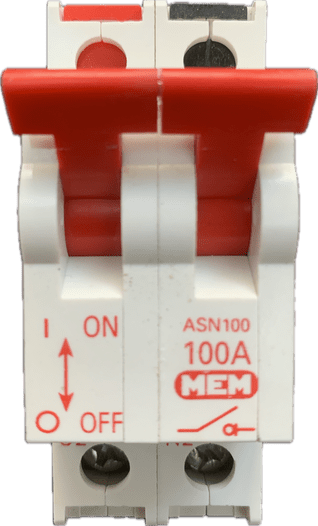 MEM Delta ASN100 100A DP Main Switch Disconnector Isolator AC22B For MEM Shield Consumer Units