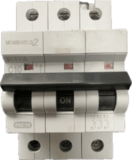 MEM SHEILD 2  C10 Triple Pole Three Phase MCB 10 Amp MCB MCH310 10kA BSEN60898
