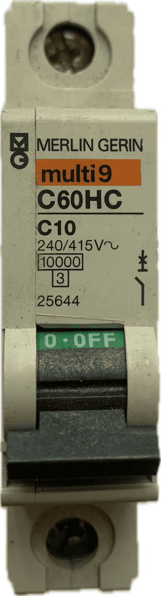Merlin Gerin 10 amp MCB Type C 10ka C60HC Multi 9 BS3871 C10 25644