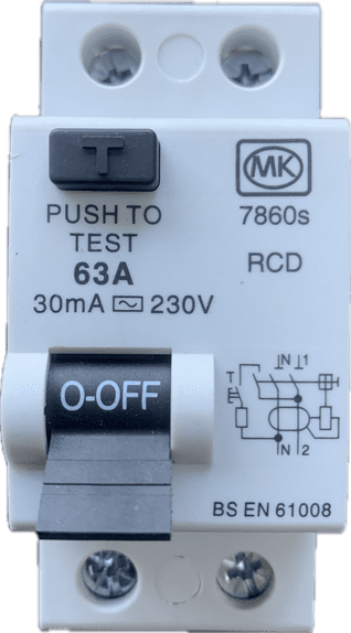 MK 7860s RCD 63A 30mA BS EN 61008 Type AC for MK Sentry Consumer Units