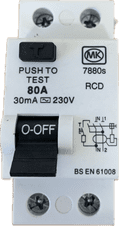 MK 7880s RCD 80A 30mA BS EN 61008 Type AC for MK Sentry Consumer Units