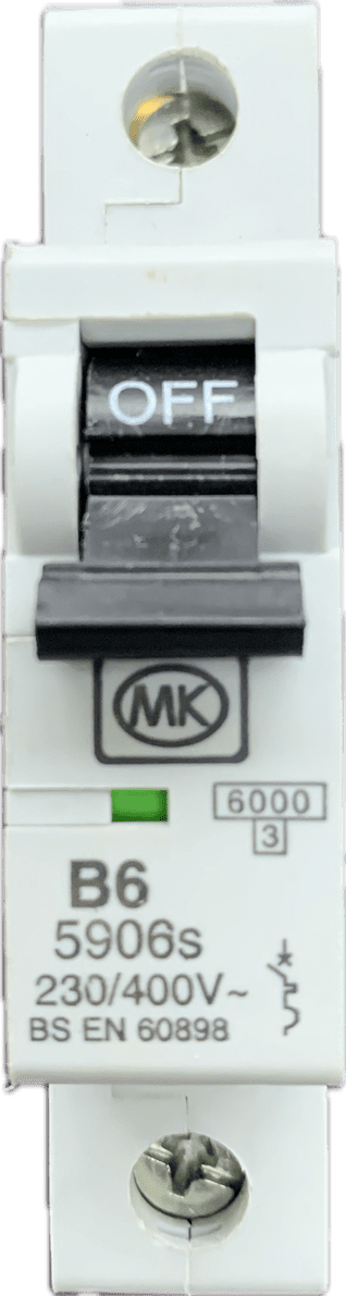 MK MCB B6 6amp 5906s Sentry Type B 6kA BS EN 60898