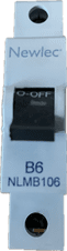 Newlec B6 6 amp MCB NLMB106 6kA BSEN 60898