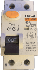 NIGLON RC02-40/30 40amp 30mA RCD IEC EN 61008 Type AC