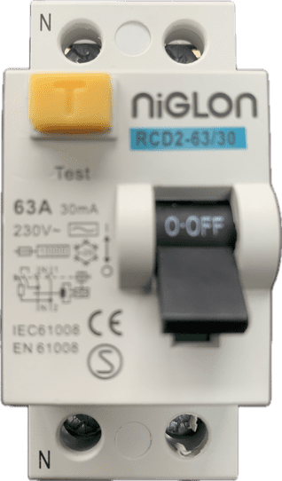 NIGLON RCD2-63/30 63amp 30mA RCD IEC EN 61008 Type AC