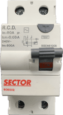 Sector 606502 RCD 80A 30mA 240V BS EN 610098 Type AC for Sector and Alto Consumer Units
