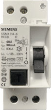 Siemens 40A 30mA Type A RCCB 5 SM1 314-6 10kA