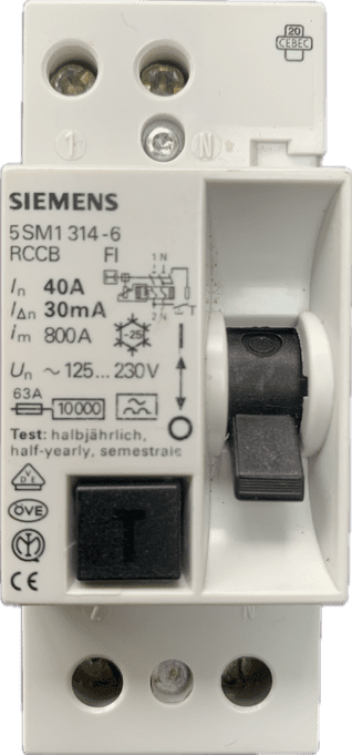 Siemens 40A 30mA Type A RCCB 5 SM1 314-6 10kA