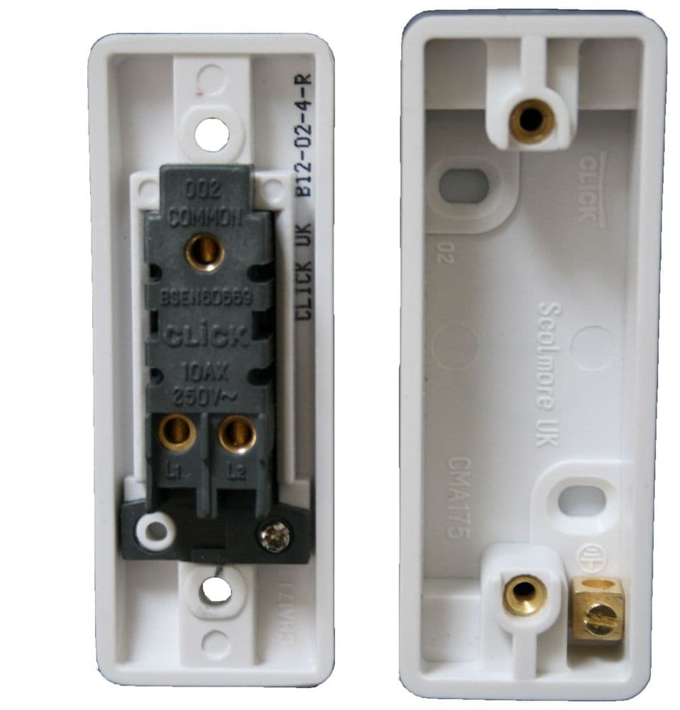 Surface Slim Architrave Light Switch 1 Gang 2 Way with Patrice White