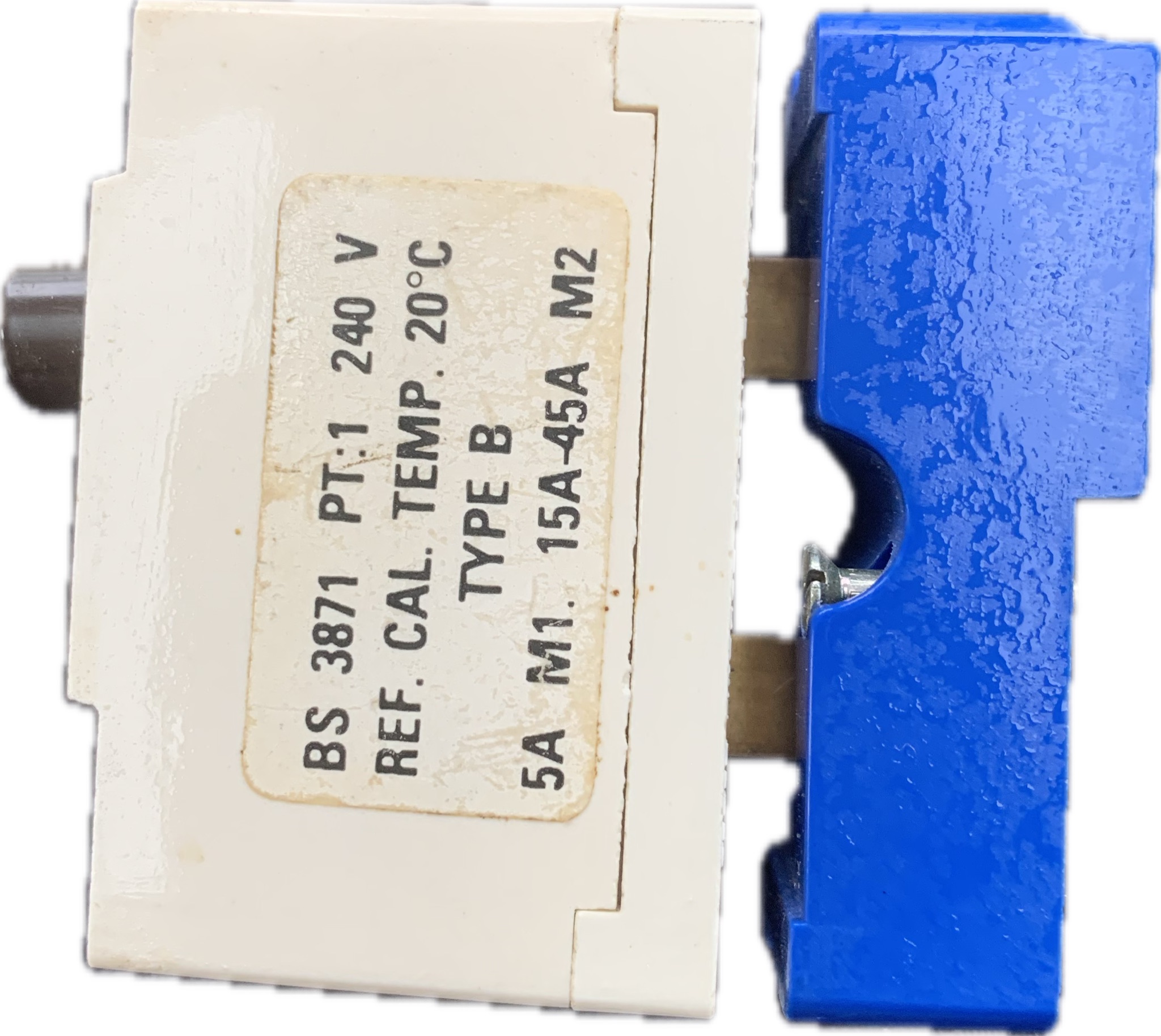 Wylex Plug in MCB 15amp Blue Push Button BS3871 1kA