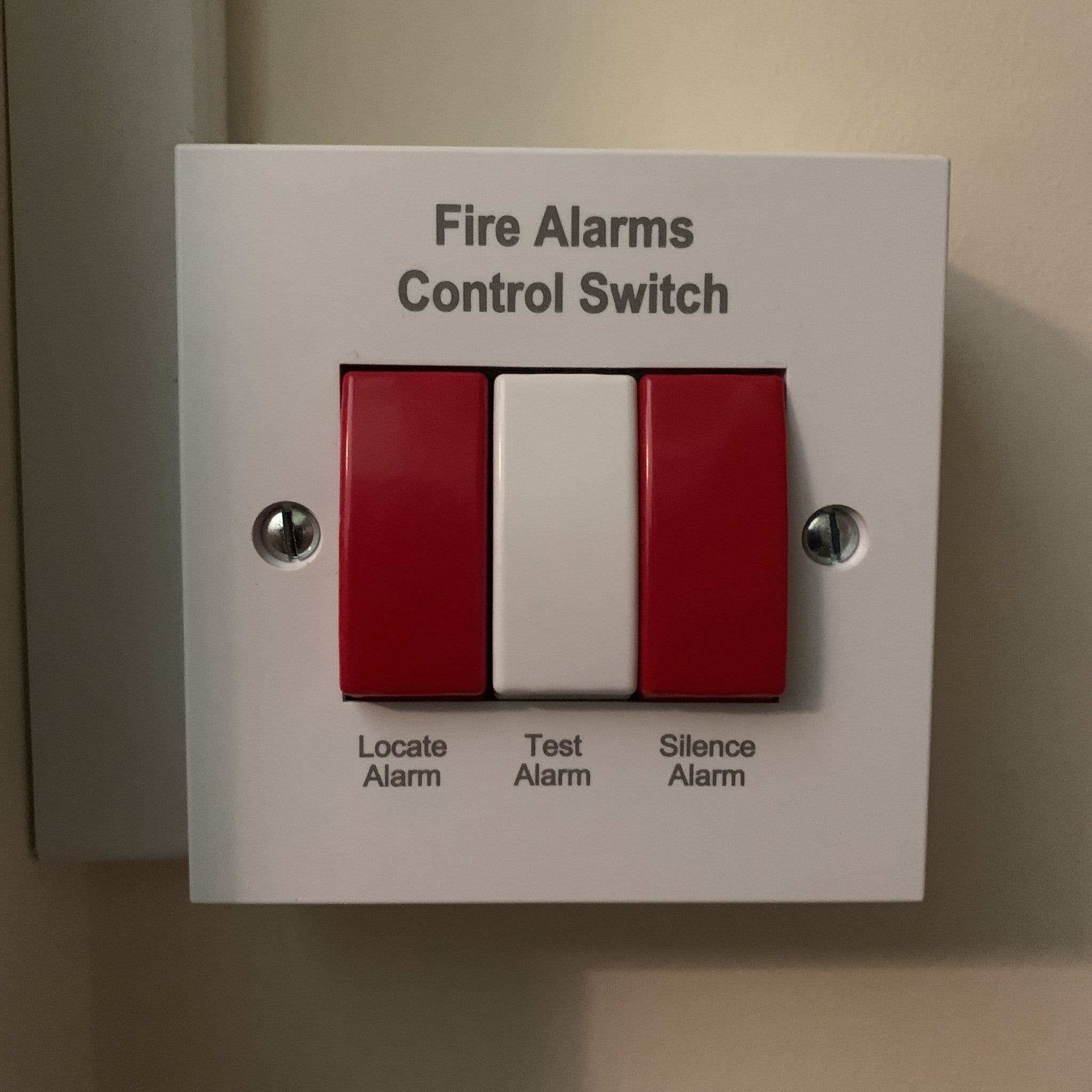 Fire Alarm Control Switch with Hush, Locate and Silence Features (Wired and Fitted by Hawthorn Electrics)