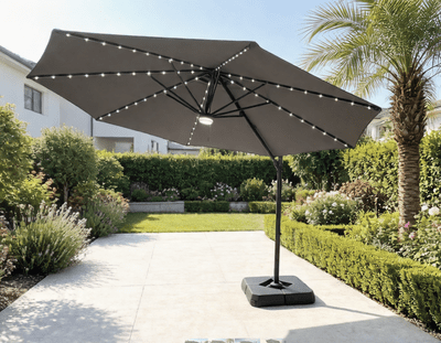 3MTR Roma Parasol with LED Lights & Weighted Base Included