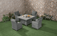 The Verona 4 Seater Dining Suite with Firepit