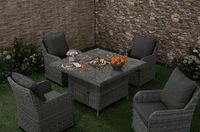 The Verona 4 Seater Dining Suite with Firepit