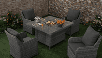 The Verona 4 Seater Dining Suite with Firepit