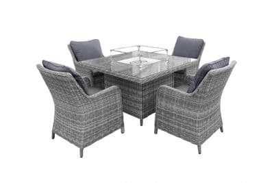 The Verona 4 Seater Dining Suite with Firepit