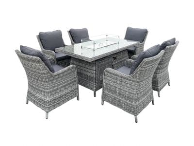 The Verona 6 Seater Dining Suite with Firepit