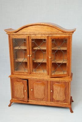 204. Leaded China Cabinet, Three-Door