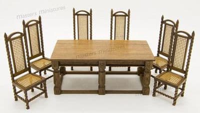 265. Charles II Hall Chairs & Refectory Table