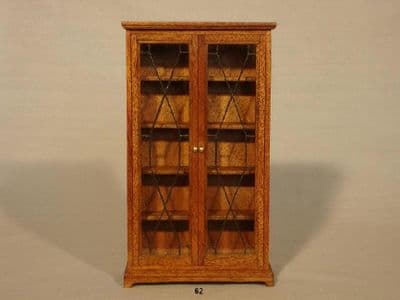 63b. Leaded Glass Bookcase