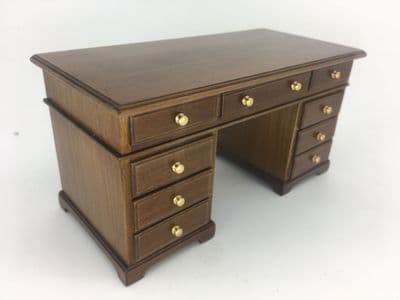 Pedestal desk - walnut