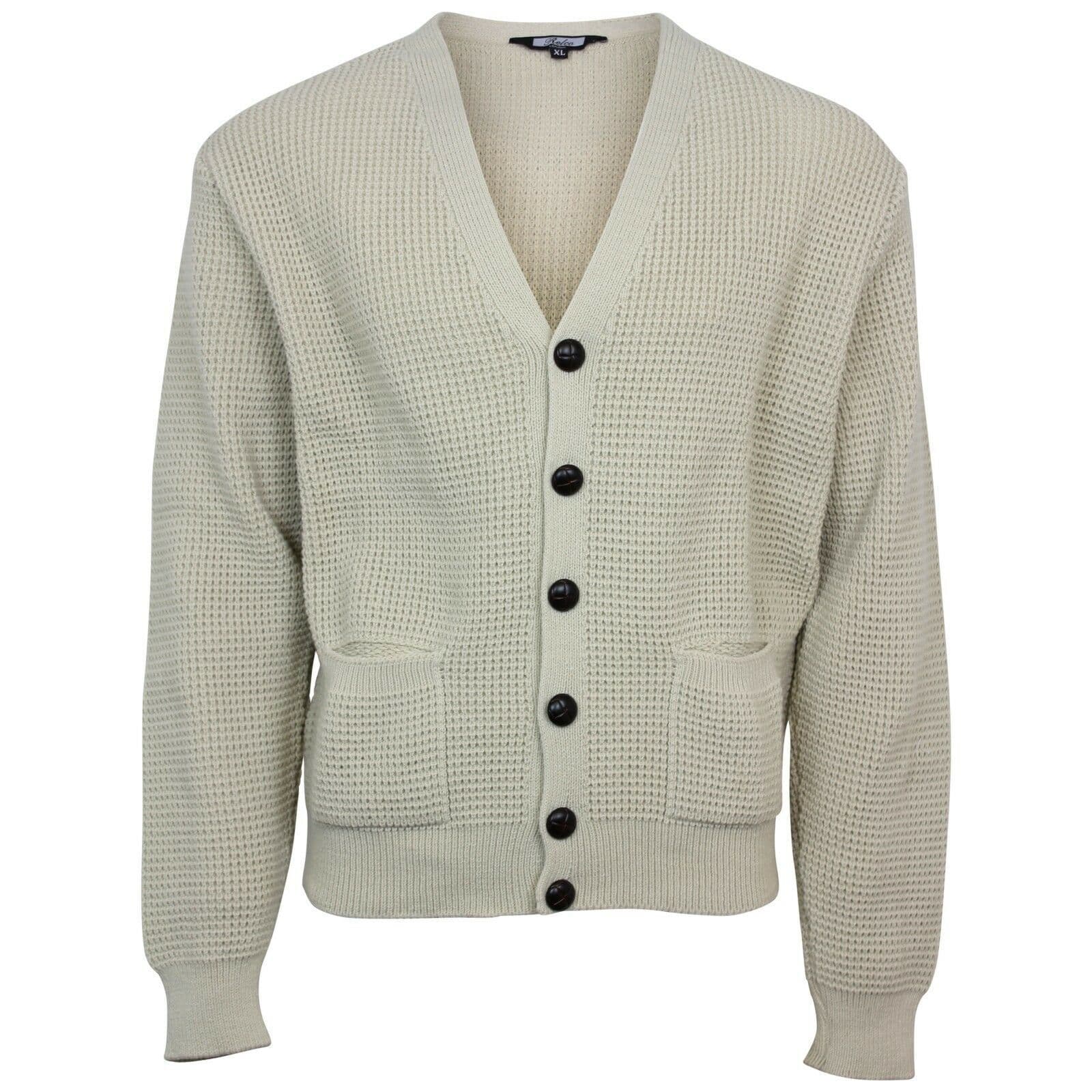 Cardigan Reversibile Maglia Di Misto Cachemire Blu Navy Con Motivo Oblique - Foto 1