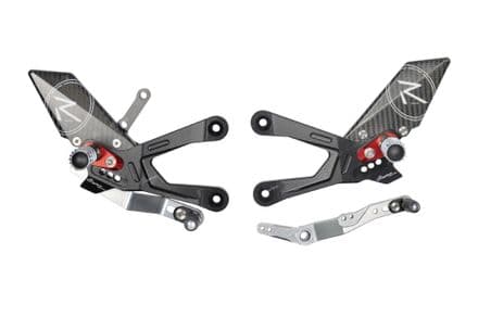 LighTech Yamaha YZF R1 2015-2019 / R1 2020> 'R' Version Adjustable Rearsets - Black