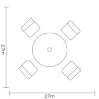 Hartman Eton 4 Seat Round Dining Set