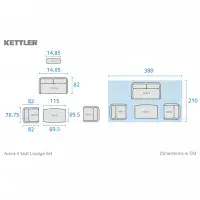 Kettler Avora 4 Seat Lounge Set