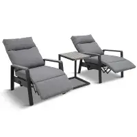 LG Outdoor Turin 3 Piece Recliner Set