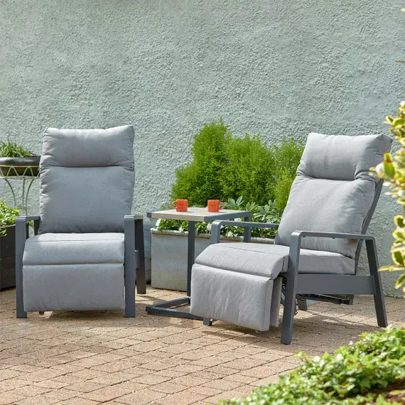 LG Outdoor Turin 3 Piece Recliner Set