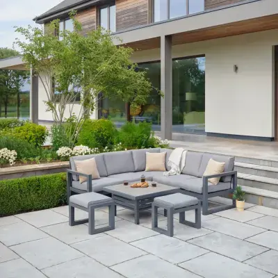 LG Outdoor Turin Compact Modular Corner Set with Adjustable Table