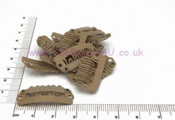 10 x HAIR PIECE CLIP EXTENSIONS SNAP CLIPS NATURAL BROWN 2.8 cm