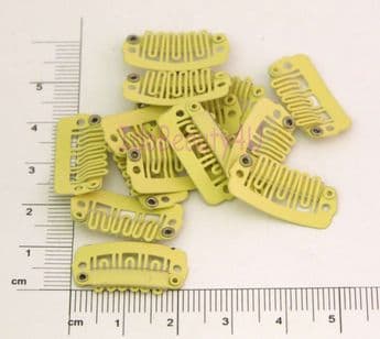 10 x HAIR PIECE CLIP EXTENSIONS SNAP CLIPS SMALL BLONDE