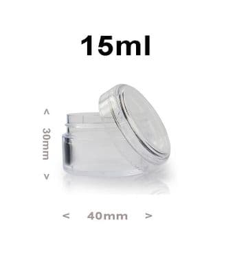 15 ml EMPTY POTS FOR NAIL ART RHINESTONES BEADS GLITTER CRAFTS STORAGE JARS POT