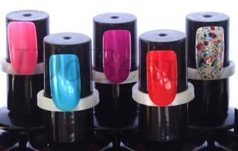 20 Display Ring Nail Polish Bottle Top salon Natural colour chart tool Clip On